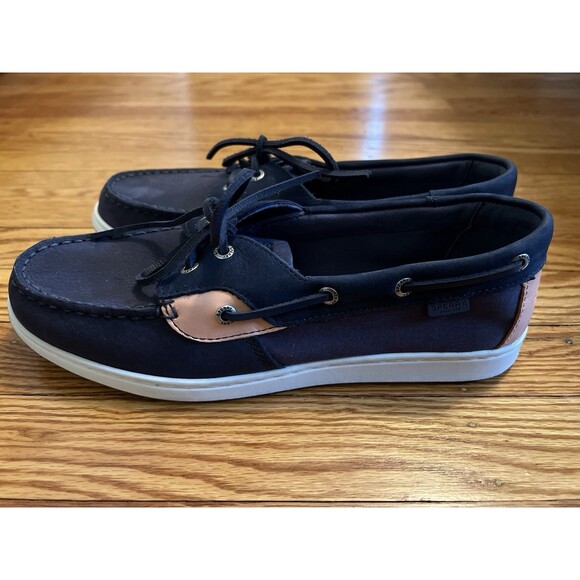 Sperry Women's Top-Sider Boat Shoes Embossed Collar Outsole Size 8.5 Navy Pink - Picture 3 of 11
